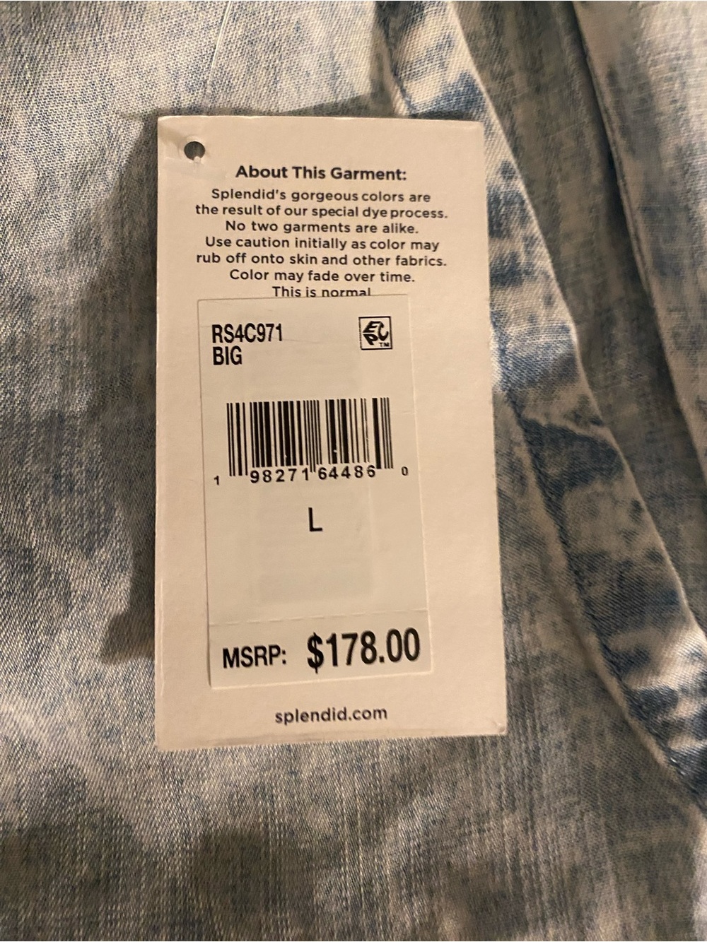 Splendid Angie Bleached Indigo Straight Leg pant W/ Drawstring Waist Sz Large - Picture 5 of 10